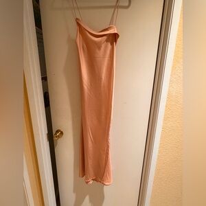ASTR The Lab Cowl Midi Slip Dress in Blush - Size L